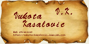 Vukota Kasalović vizit kartica